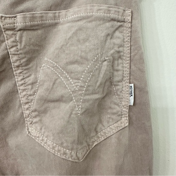 MOTHER The Looker Ankle Skinny Velvet Pants in Beige/Cream colour - Picture 7 of 13